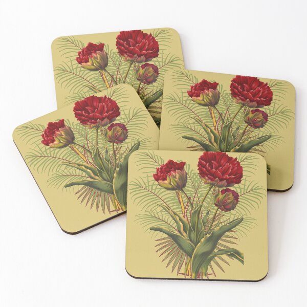 Item preview, Red flower with leaves designed and sold by yyolka.