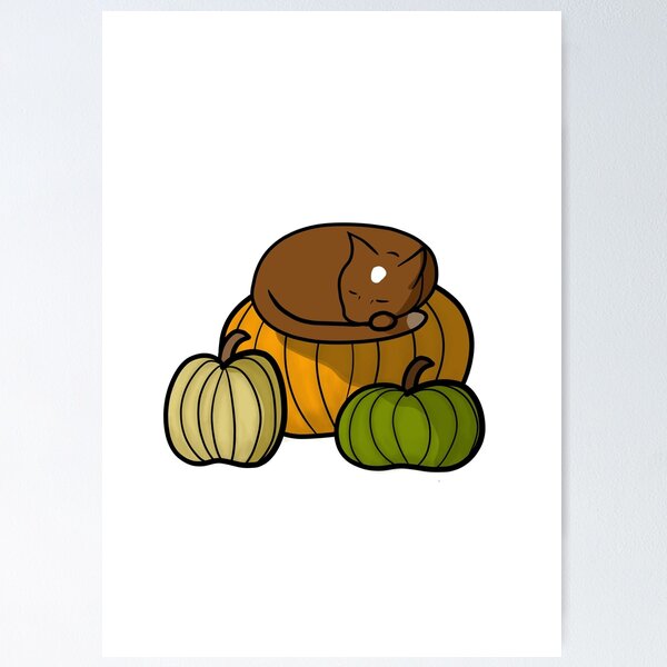 Item preview, Cat Sleeping on Pumpkin Halloween Design designed and sold by nefoedddesigns.