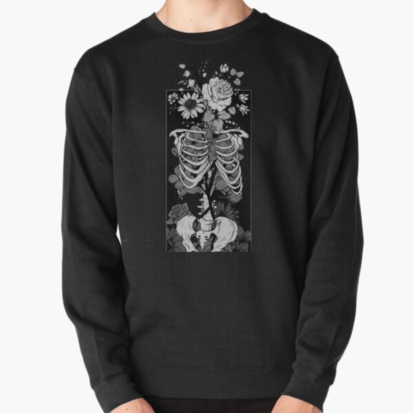 Gothic Flower And Bones 14 Pullover Sweatshirt