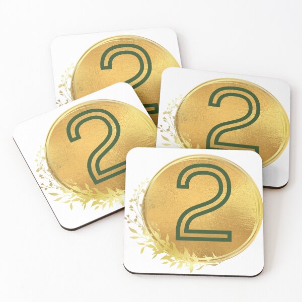 Item preview, Number 2 letter green in gold circle leaf designed and sold by Benchamart.