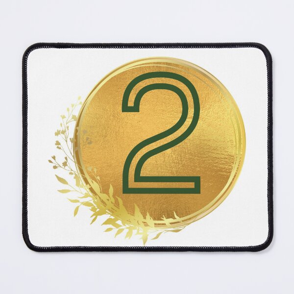 Item preview, Number 2 letter green in gold circle leaf designed and sold by Benchamart.