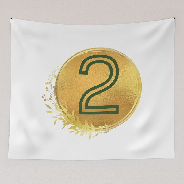 Item preview, Number 2 letter green in gold circle leaf designed and sold by Benchamart.