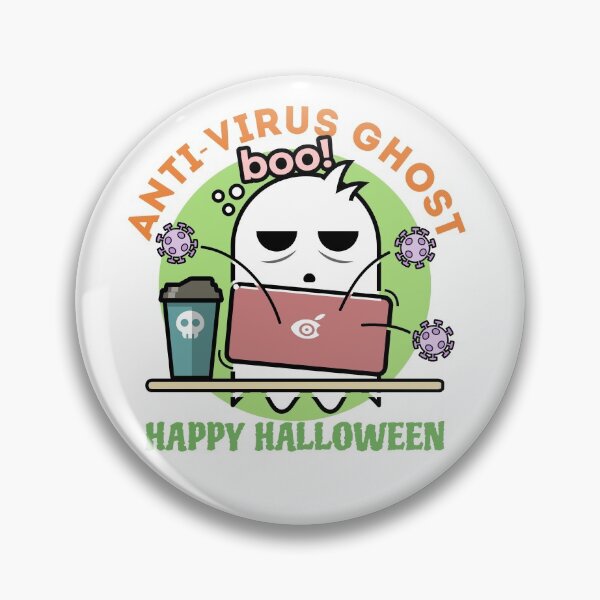 Item preview, Halloween Antivirus Cute Ghost Boo designed and sold by BoldTigerDesign.