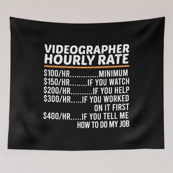 Item preview, Funny Videographer Hourly Rate designed and sold by ZOHANATION.