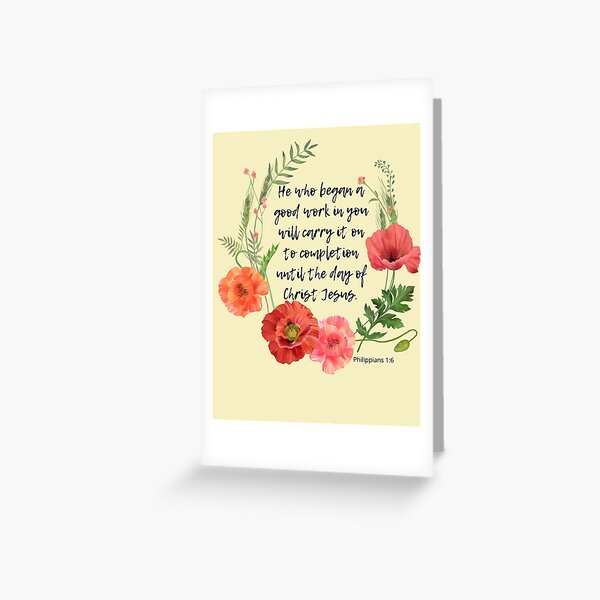 Bible Verse Philippians 1:6 Greeting Card