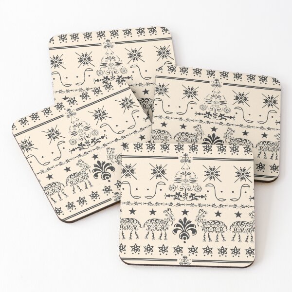 Item preview, Vintage Pagan Christmas Retro Yule Goat Evergreen Tree Fair Isle Pattern  designed and sold by retroyule.