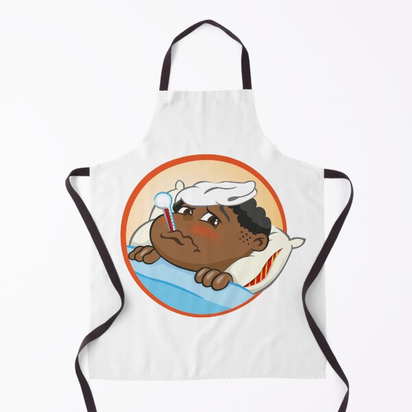 Item preview, Illustration represents an afro-descendant child sick in bed with symptoms of fever and with a thermometer in the mouth. Ideal for educational and institutional materials designed and sold by LucianoCosmo.
