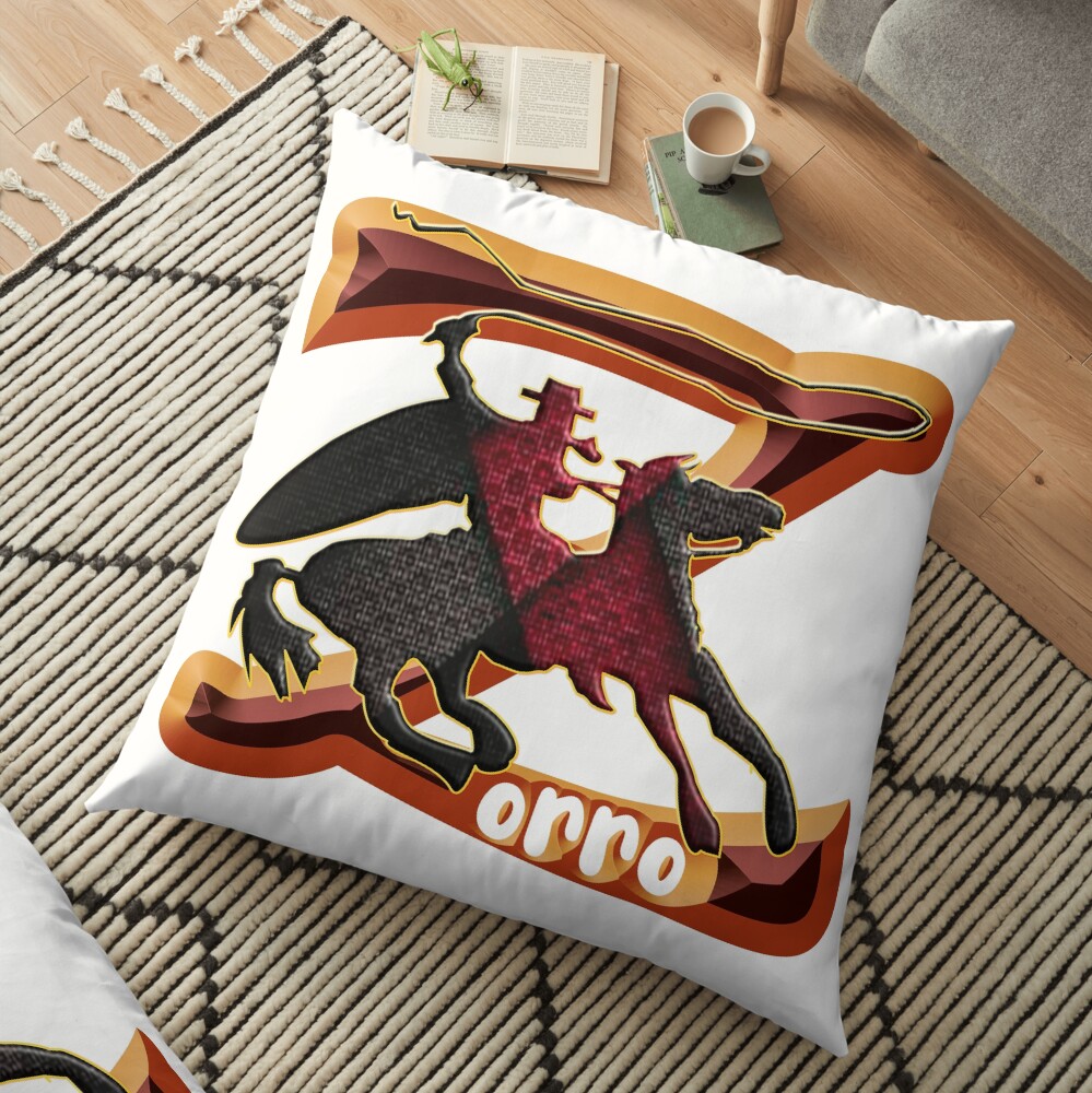 Z AS IN ZORRO - ZORRO ON HORSEBACK - ZORRO THE MYTH - THE WHIP MASTER - THE LEGEND OF AN OUTSTANDING HORSEMAN2 Floor Pillow