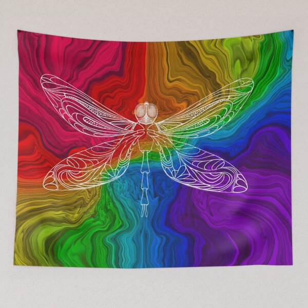 Item preview, Rainbow Mandala Dragonfly designed and sold by Thedragonflyart.