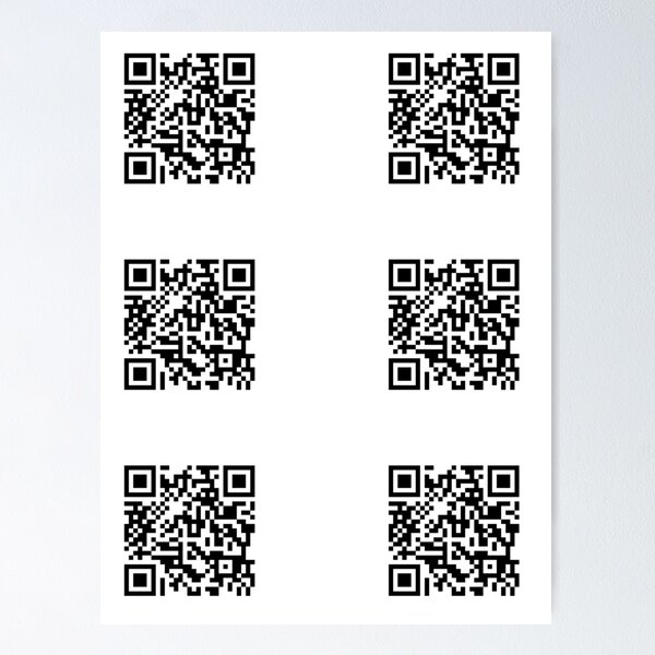 Item preview, Set de 6 piezas de código QR de RickRoll para bromas designed and sold by ZentropyArt.