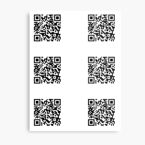 Set 6x pieces RickRoll QR code for pranks