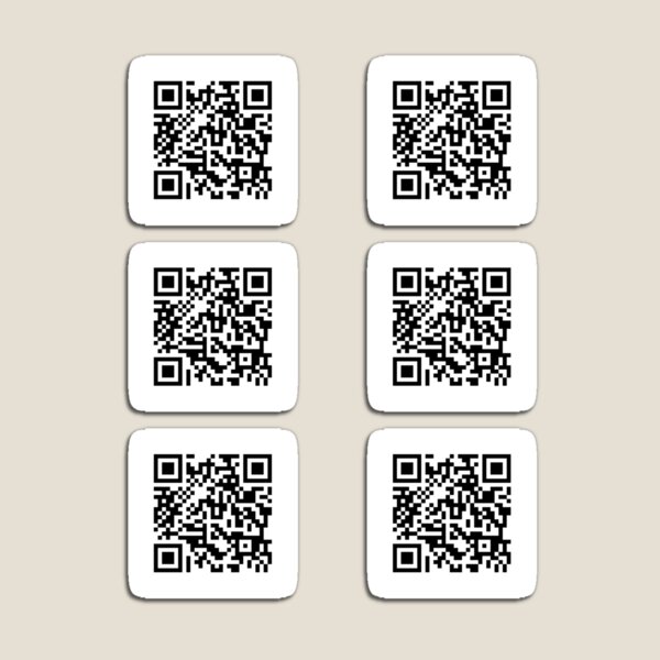 Aperçu de l'œuvre Lot de 6 pièces RickRoll QR code pour farces créée et vendue par ZentropyArt.