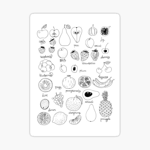 "Fruits" Sticker for Sale by katerinamk Redbubble