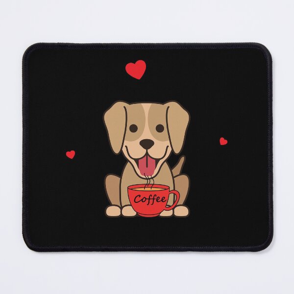 Item preview, Cute dog drinking coffee designed and sold by tripanthias.