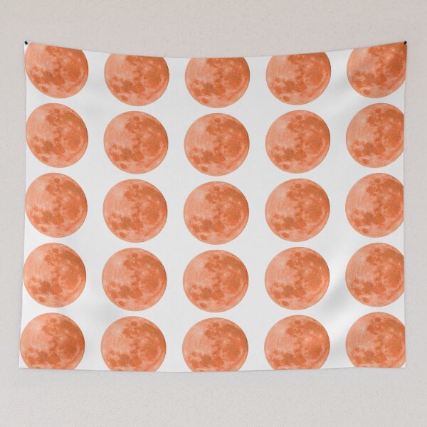 Item preview, Orange saffron full moon lunar night designed and sold by HappywithBest.