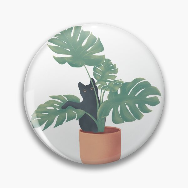 Item preview, Black cat in Monstera designed and sold by Sydni0216.