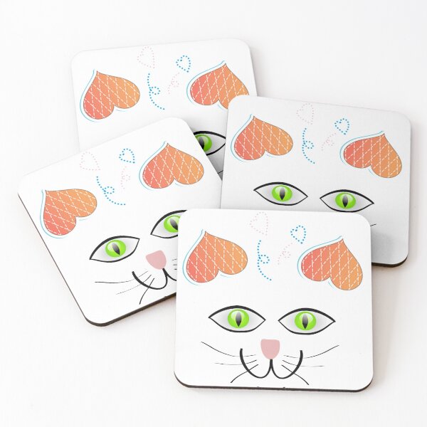 Item preview, Cute white cat face. designed and sold by Moody Vibes Studio.