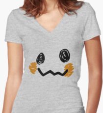 Mimikyu Face - Pokemon Women's Fitted V-Neck T-Shirt