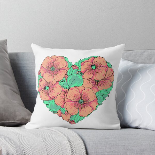 Item preview, Pink poppy flowers heart designed and sold by oxanaart.