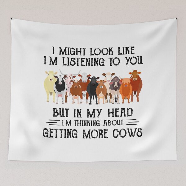 Item preview, I Might Look Like I'm Listening To You But In My Head Cows designed and sold by Adam Alomari.