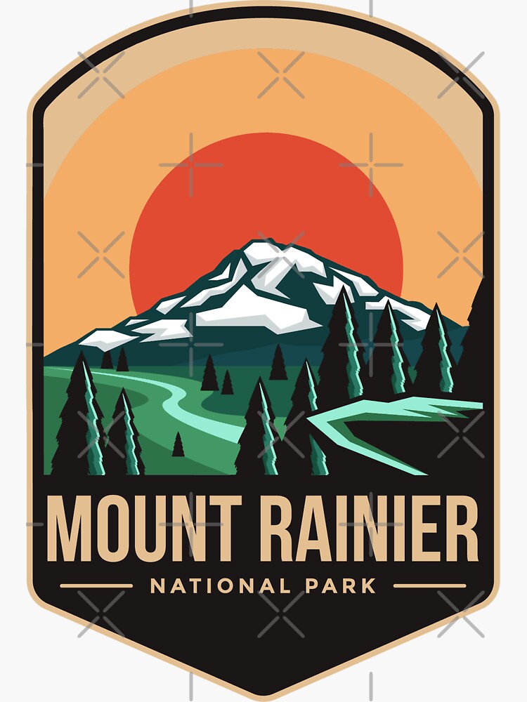 "Mount Rainier National Park" Sticker for Sale by faliopeandco Redbubble