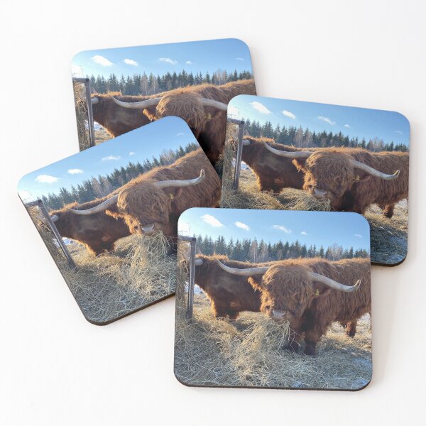 Item preview, Scottish Highland Cattle Bull in snow 2760 designed and sold by SaarelaHighland.