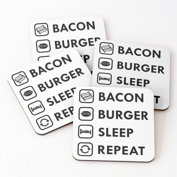 Item preview, Bacon Burger Sleep Repeat designed and sold by UDDesign.