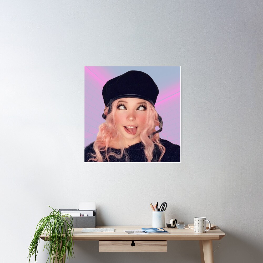 cute belle delphine sexy tounge face Poster