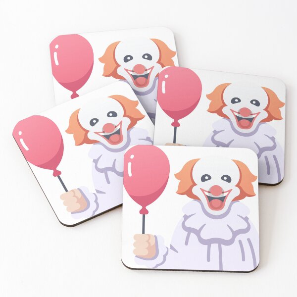 Item preview, CREEPY SMILING CLOWN WITH RED NOSE AND RED BALLOON designed and sold by billionairebrnd.