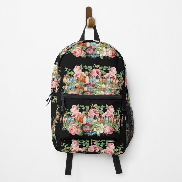 Item preview, Colorful Vintage Birds In A Row Surrounded By Beautiful Flowers designed and sold by TrulyEpoque.