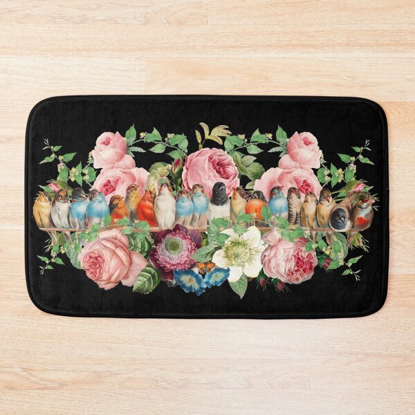 Item preview, Colorful Vintage Birds In A Row Surrounded By Beautiful Flowers designed and sold by TrulyEpoque.