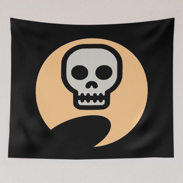 Item preview, Skull Floating Halloween Full Moon Emoji designed and sold by MOP-tees.