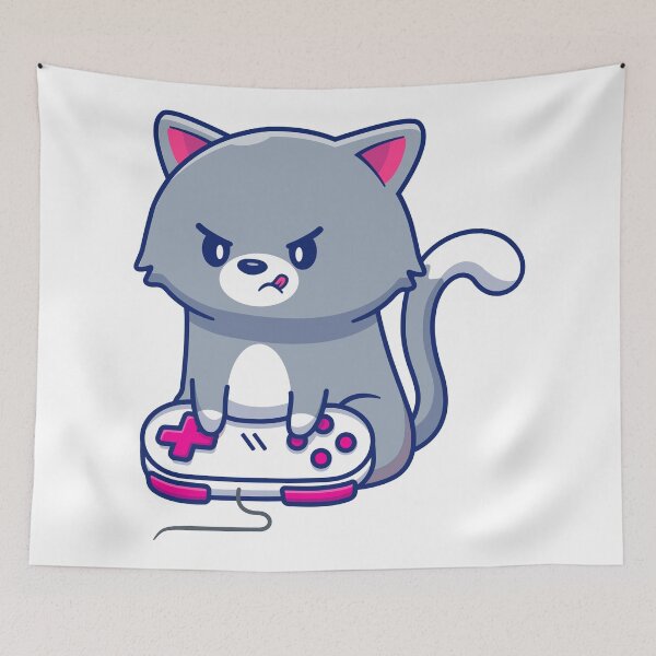 Item preview, Cute Gaming Kitty Cat designed and sold by Vector Scout Lab.