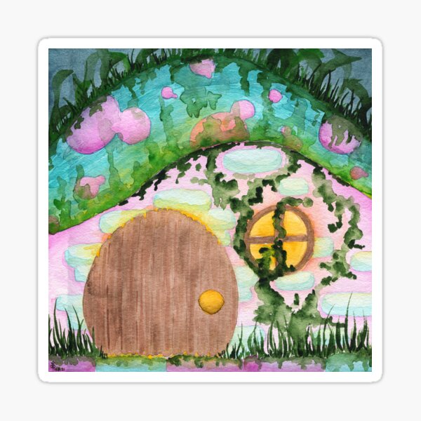 Feenhaus - Aquarell Illustration Sticker