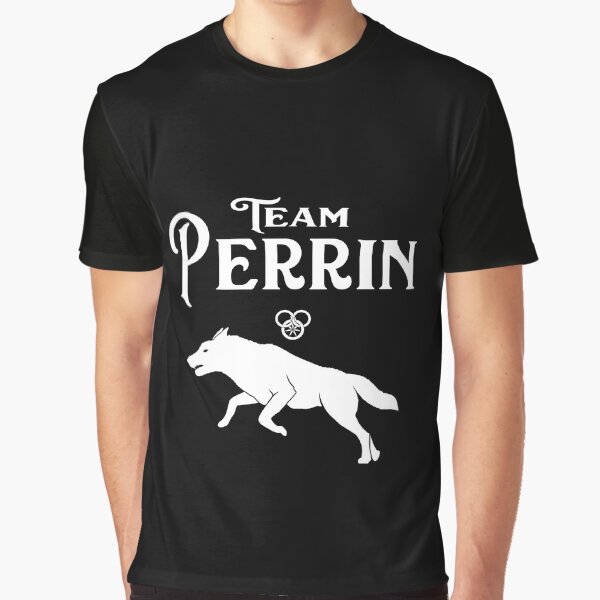 Artikel-Vorschau von Team Perrin Aybara, weißer Text, designt und verkauft von Murderbunnytees.