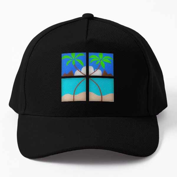 CRISSCROSS PALM TREES - Beach Art Design - scroll down Baseball Cap