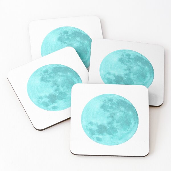 Item preview, light blue cerulean sky blue azure full moon lunar night designed and sold by HappywithBest.