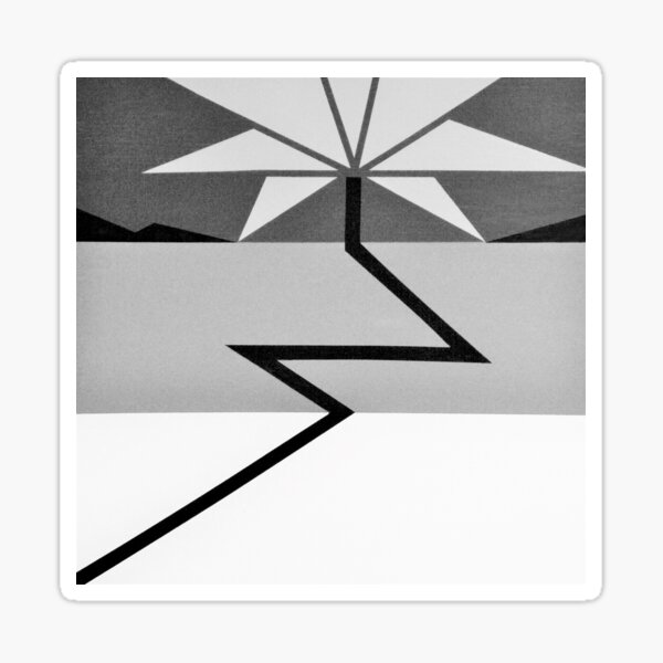 ELECTRIC PALM TREE | Beach Art~Design (Black and White) Sticker