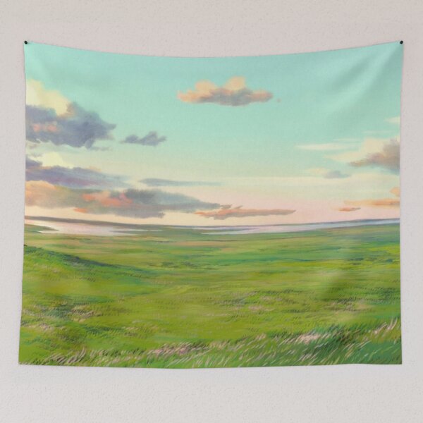 Item preview, Anime Landscape Green Clouds  designed and sold by pompomcherryy.