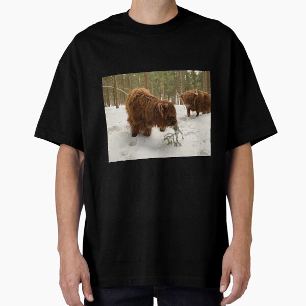 Item preview, Scottish Highland Cattle Calf and Cow in snowy forest 2773 designed and sold by SaarelaHighland.