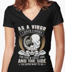 As A Virgo I Have 3 Sides Shirts Women's Fitted V-Neck T-Shirt
