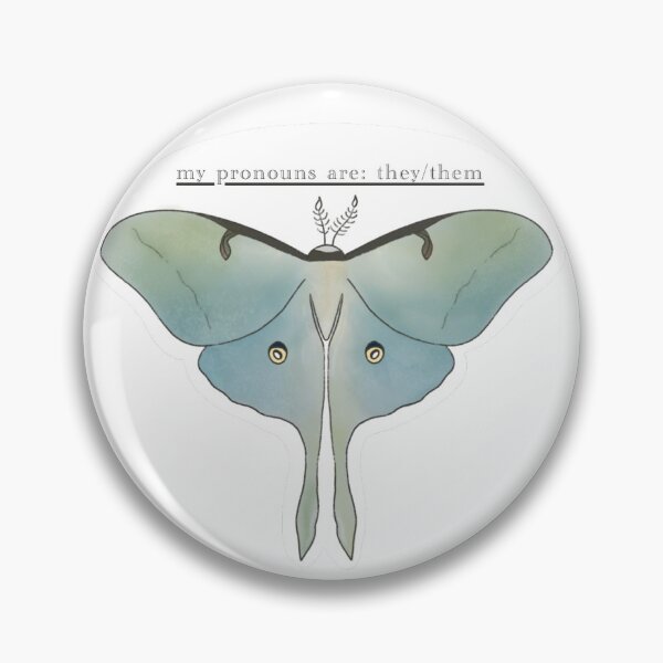 Item preview, My pronouns are they/them luna moth designed and sold by rollypollyOllie.