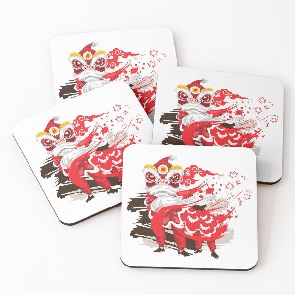 Item preview, Chinese Red Lion Dancers designed and sold by HolidayBug.