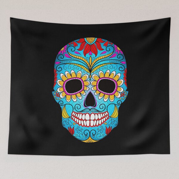 Item preview, Blue Sugar Skull for Day of the Dead - Día de los Muertos designed and sold by orionlodubyal.