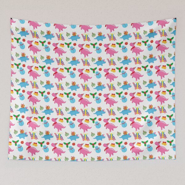 Item preview, Cute Happy Colorful Christmas Gift Dinosaurs Seamless Design designed and sold by BeeZBeez.