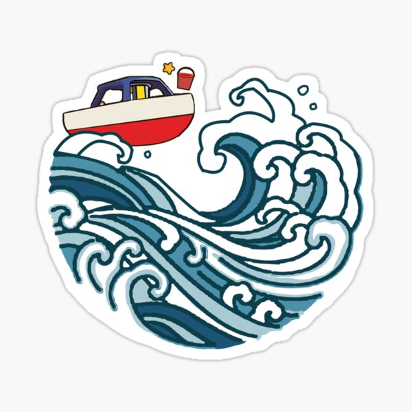 Boat Sticker Compatible With Bass Boat Fishing Wavy Stripes Wave