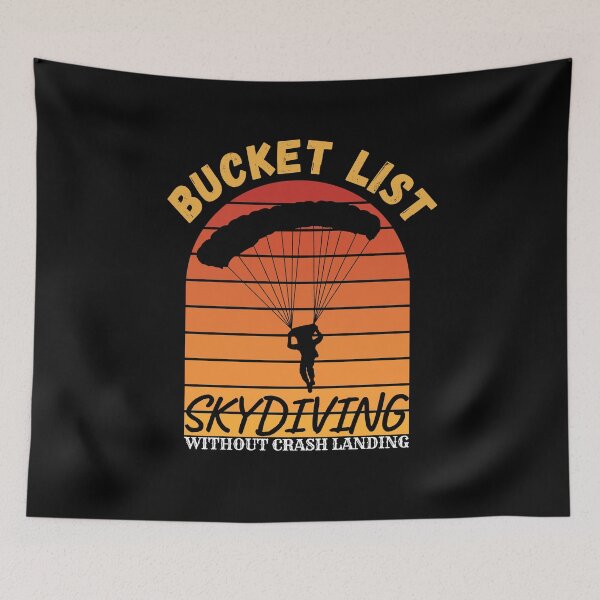 Item preview, Bucket List Skydiving Without Crash Landing, Retro Vintage Sunset designed and sold by ACC .