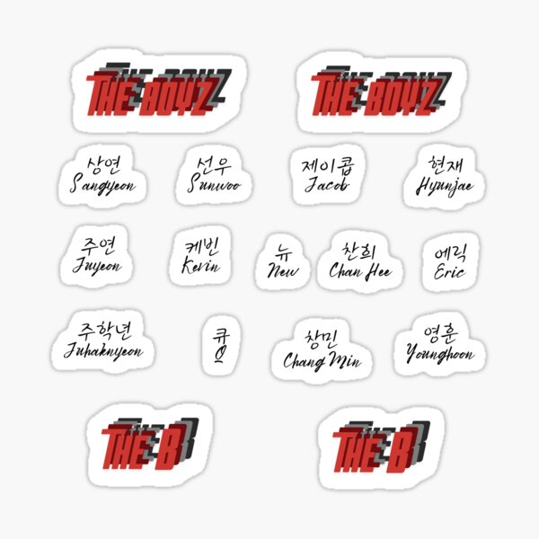 "The Boyz / The B / The Boyz Members Names" Sticker for Sale by puki ...