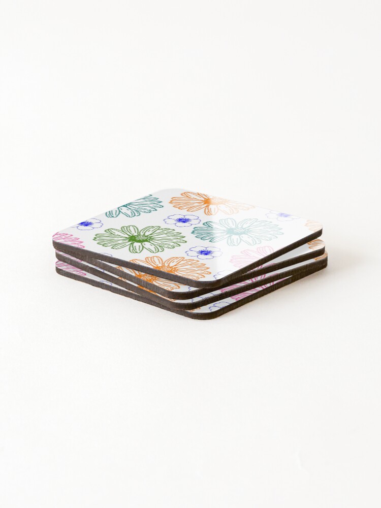 Thumbnail 4 of 5, Coasters (Set of 4), Floral Pattern designed and sold by SooDesignStudio.