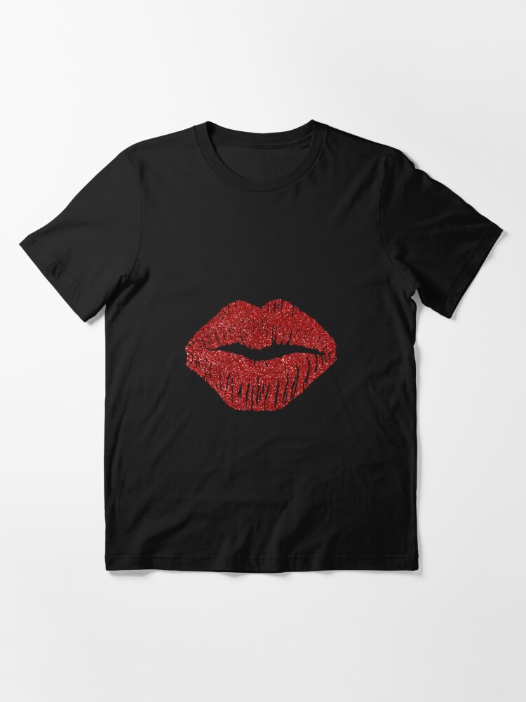 Black t shirt 2024 with red lips